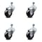 Service Caster 3.5 Inch Hard Rubber Wheel Swivel 3/8 Inch Threaded Stem Caster Set SCC SCC-TS20S3514-HRS-381615-4 - alternate 1